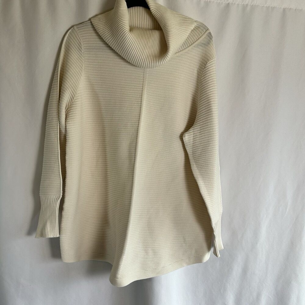 North Style Sweater 1X New Cream Colored Cowl Neck Collar Long Winter
